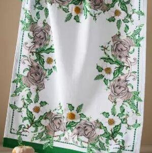 LOU ROTA FOR ANTHROPOLOGIE LARGE ELEPHANT FLOWERS COTTON TEA TOWEL